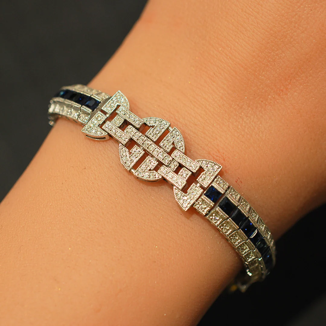 18ct gold diamond tennis bracelet - Image 3