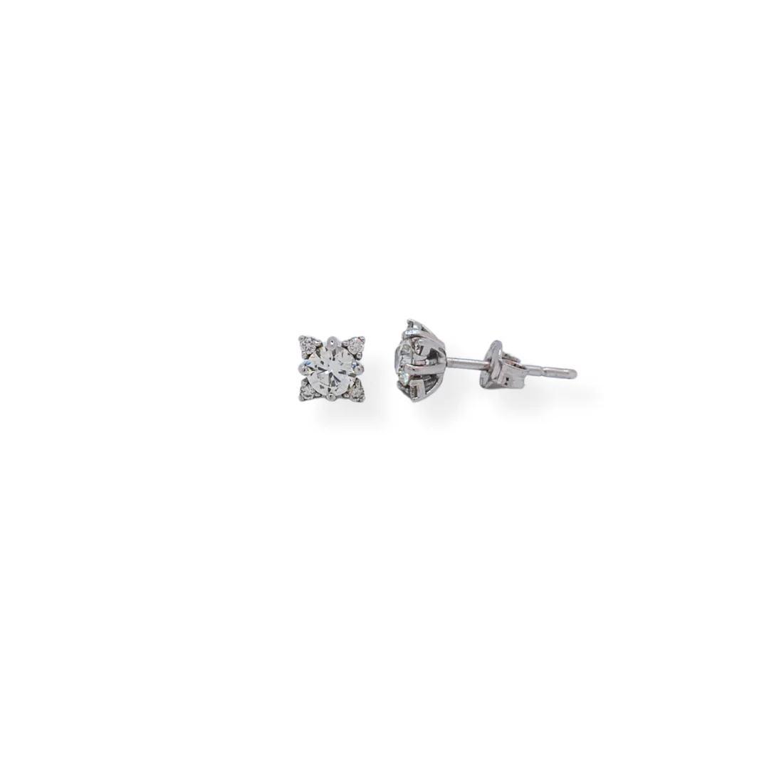 18ct gold diamond earrings - Image 2