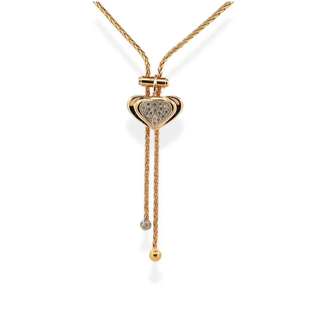 9ct bolo tie cz necklace
