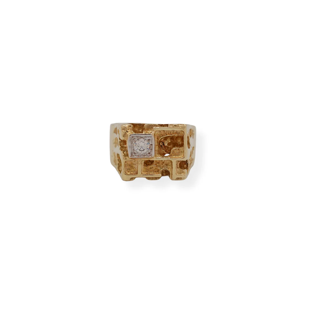 9ct gold castle cz ring - Image 2