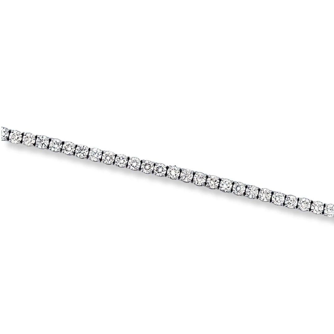 9ct gold diamond tennis bracelet - Image 2