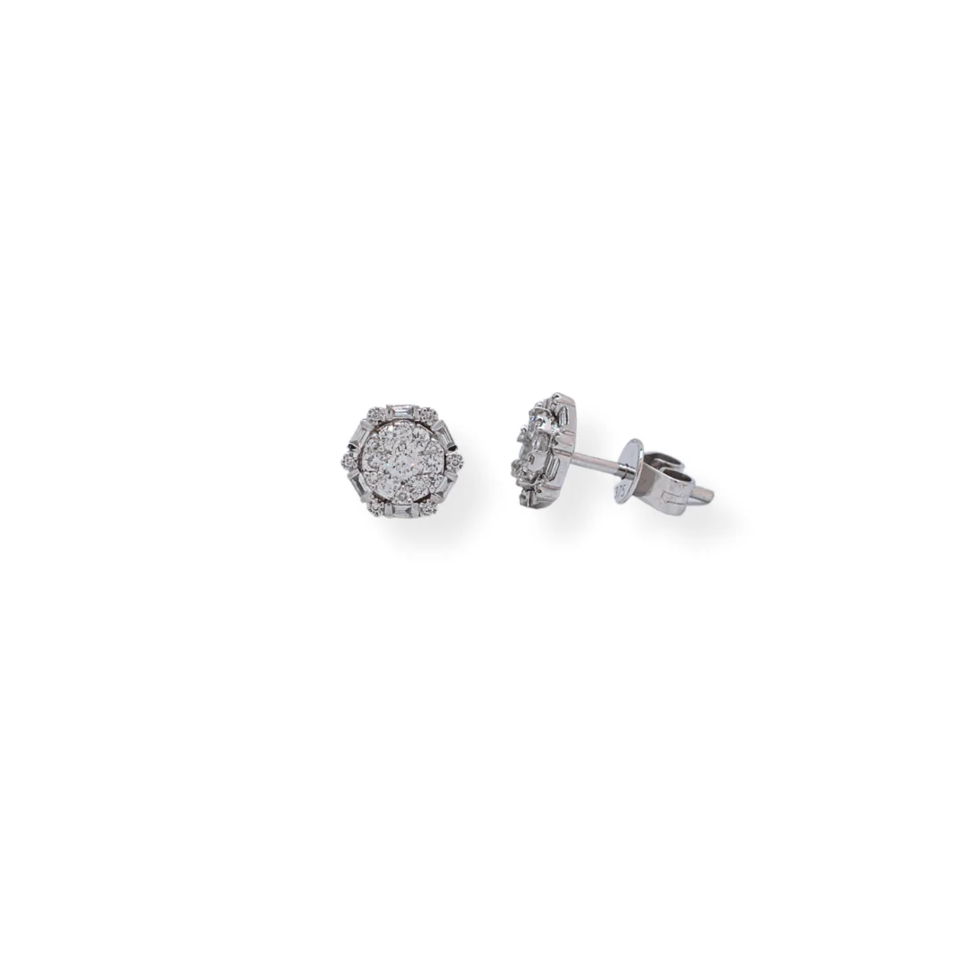 9ct gold diamond earrings - Image 2