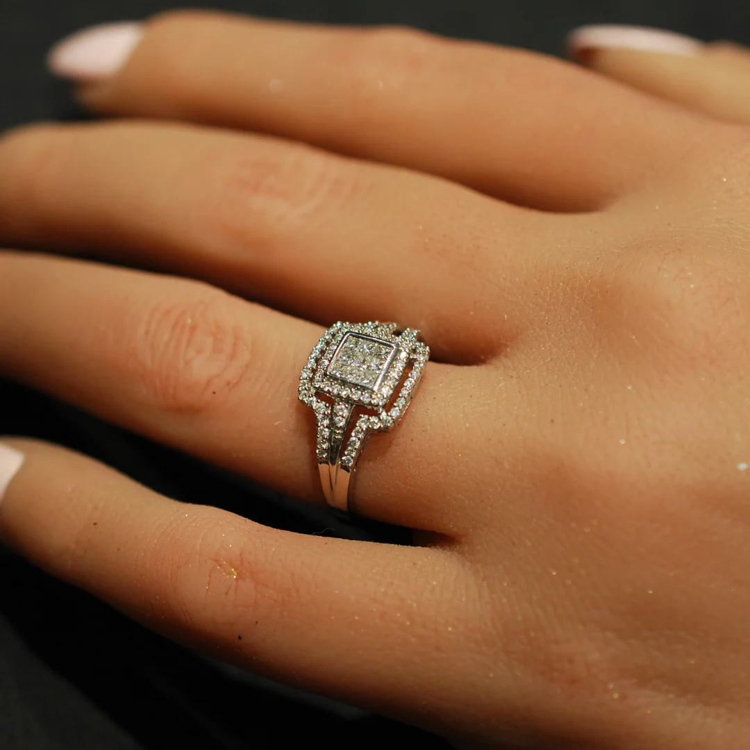 9ct gold diamond ring - Image 3