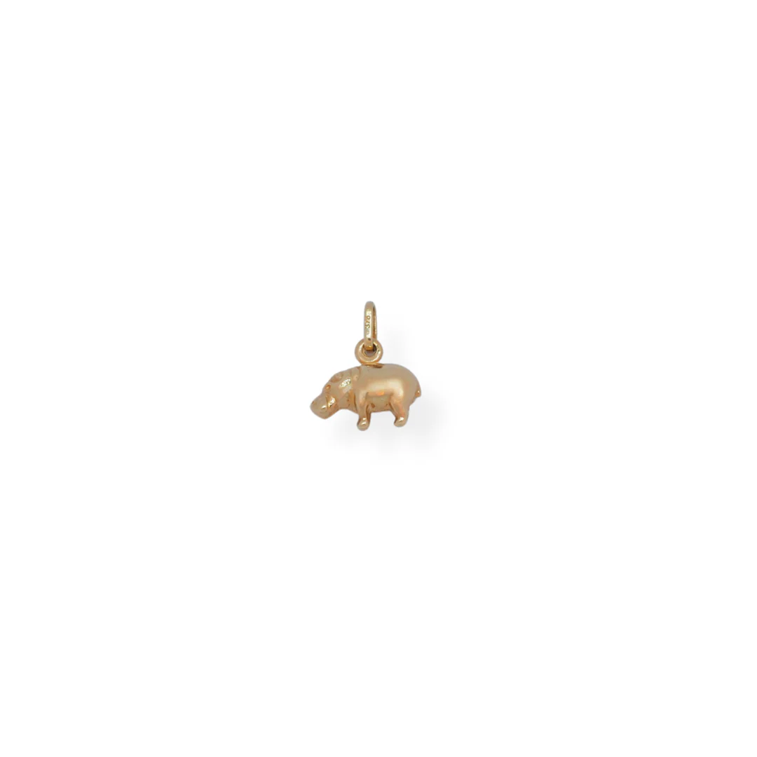 9ct gold hippo charm