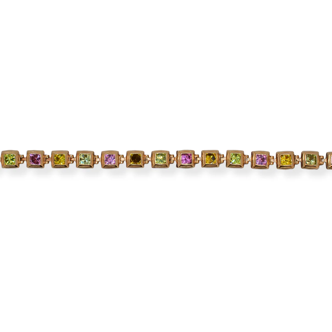 9ct gold multi coloured bracelet - Image 2