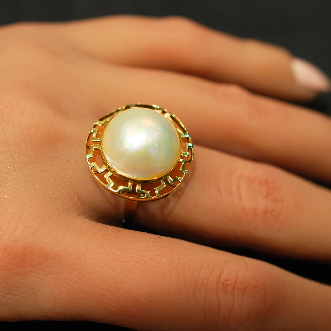 9ct gold pearl ring - Image 3