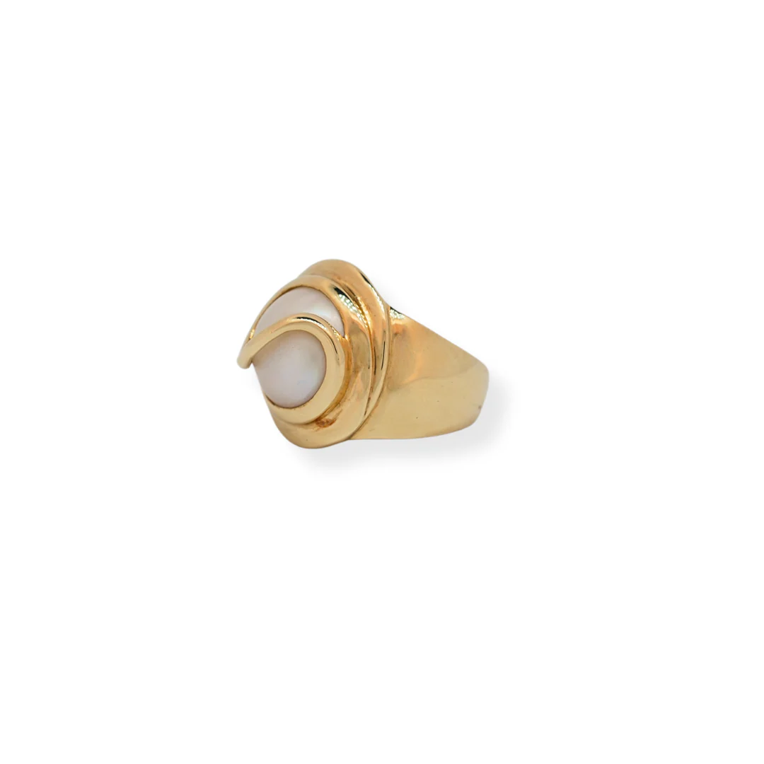 9ct gold mabe ring - Image 2