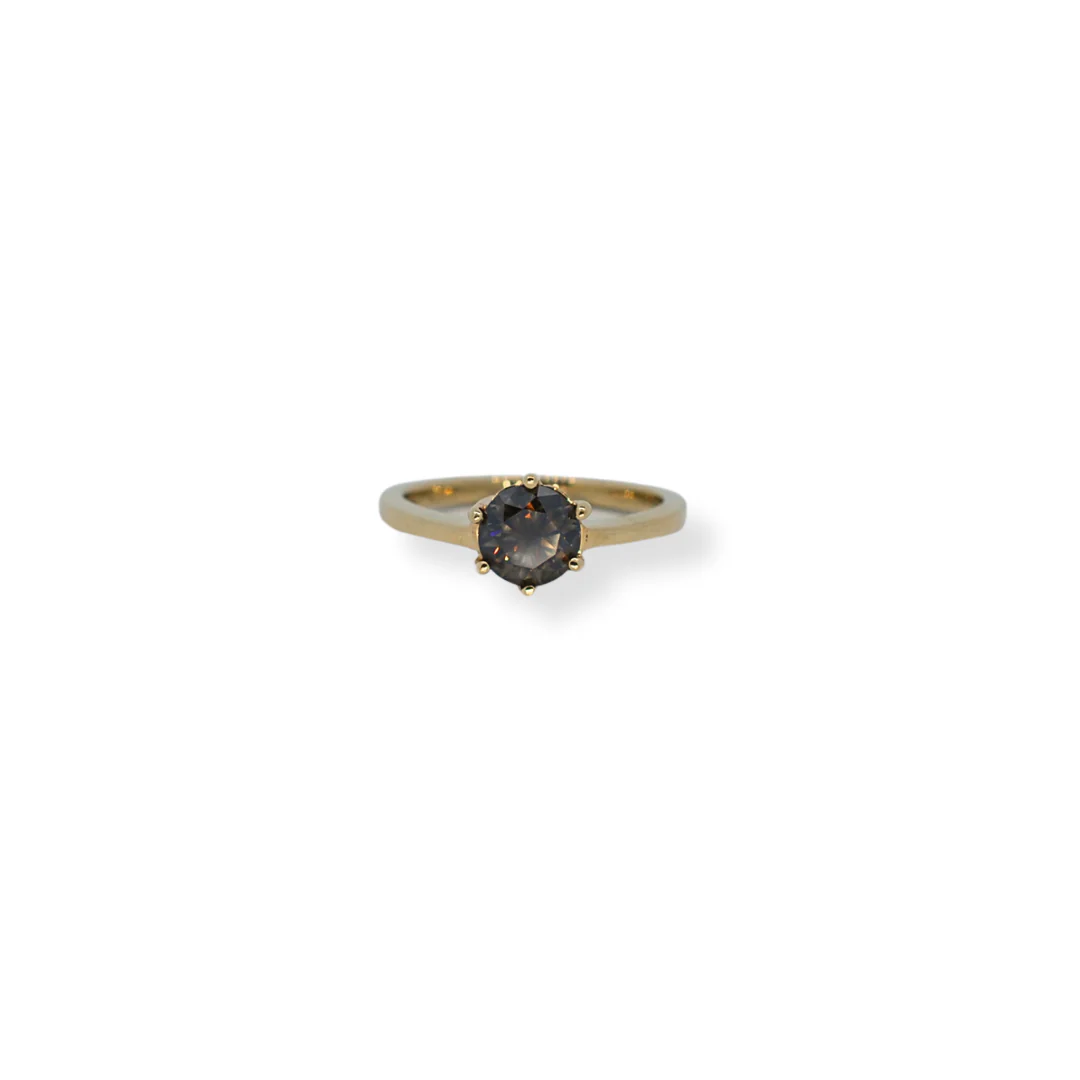 9ct gold smoked diamond ring