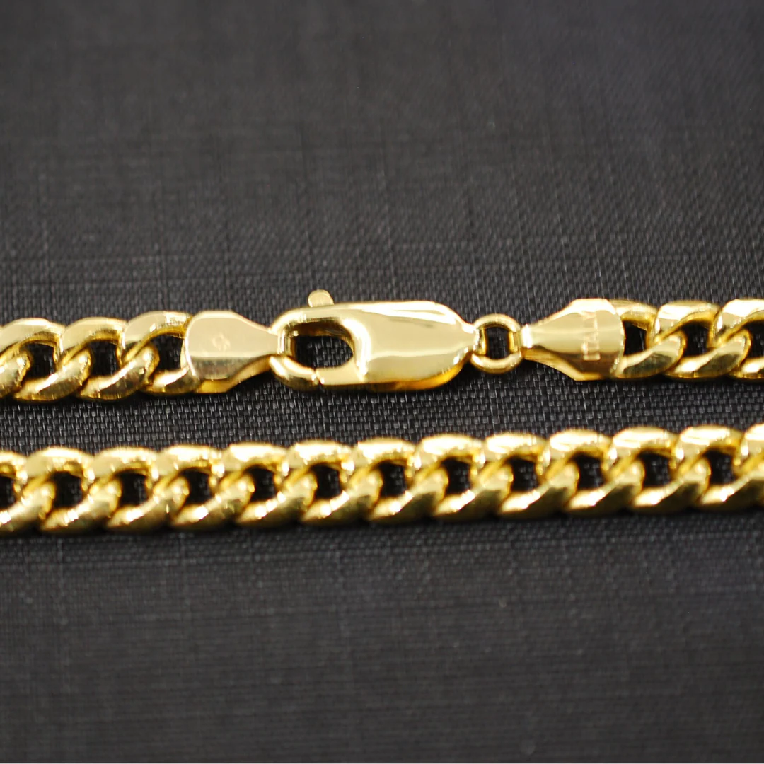 9ct Yellow gold hollow curb chain - Image 3