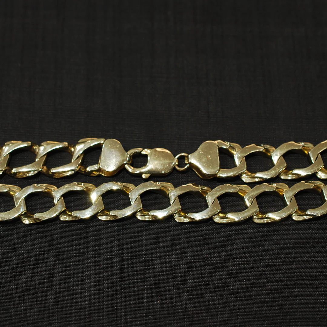 9ct gold handmade square link chain - Image 3