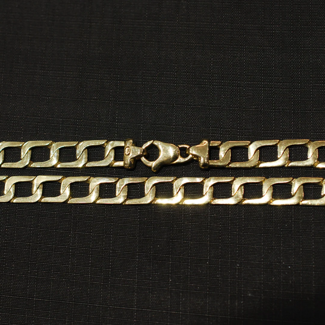 9ct gold handmade square link chain - Image 4
