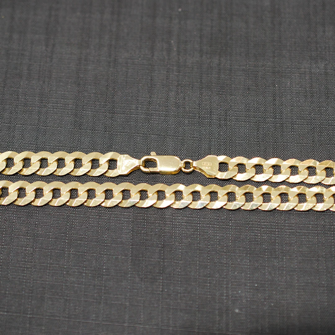 9ct gold round curb chain - Image 3