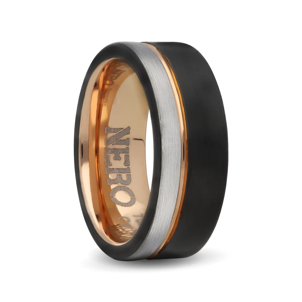 Nero Tungsten gold/black ring