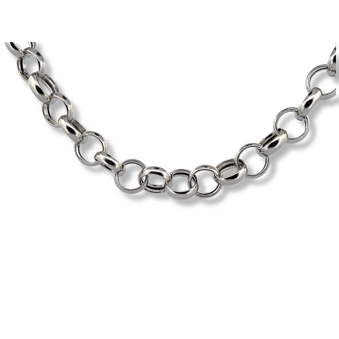 silver thick belcher necklace