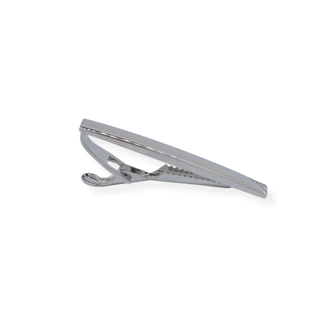 Metal chrome cufflinks and tie pin set - Image 3