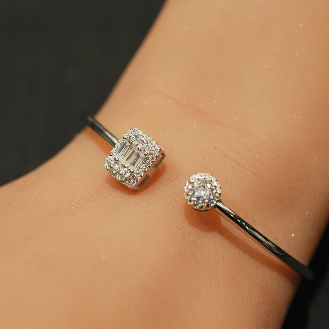 Silver cz bangle - Image 2
