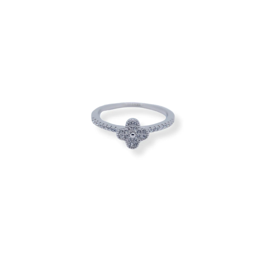 Silver cz clover ring - Image 2