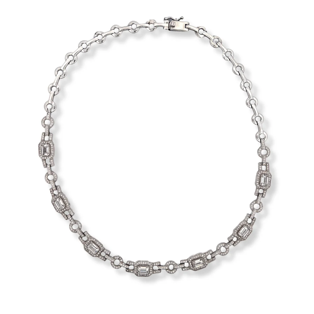 Silver cz necklace