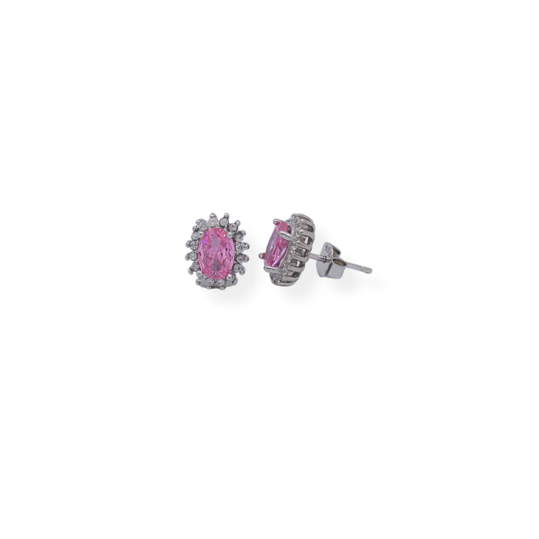 Silver cz pink set - Image 2