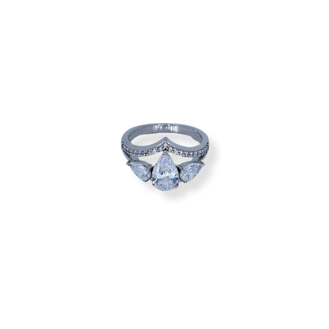 Silver cz ring - Image 2