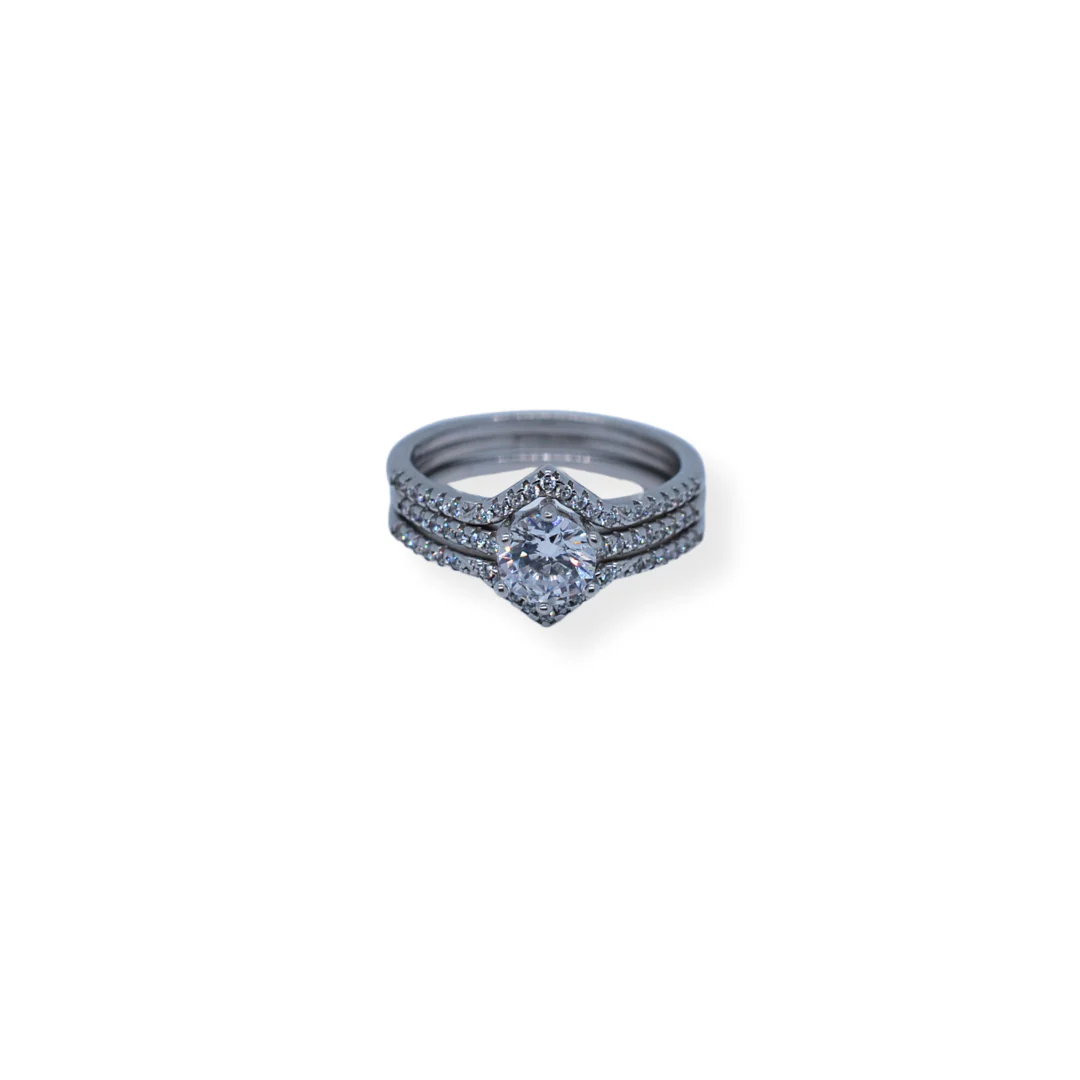 Silver cz tripset ring - Image 2