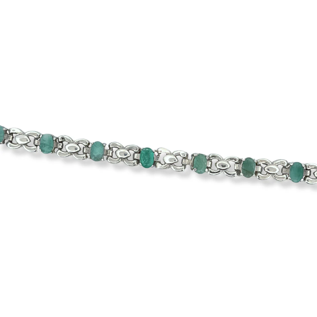 Silver emerald bracelet - Image 2