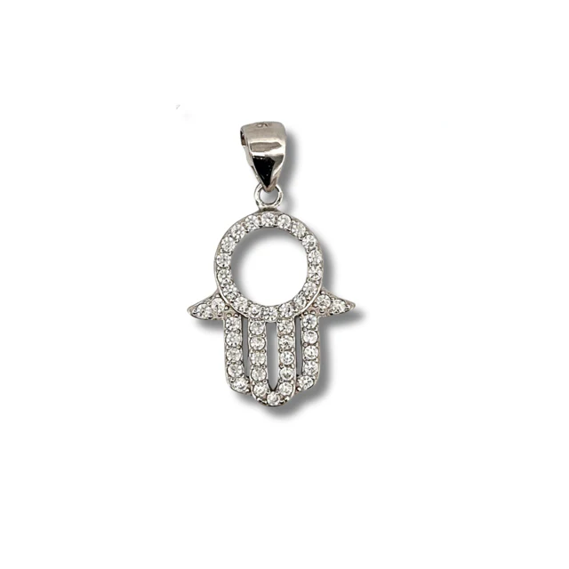 Silver Fatima Hand Pendant