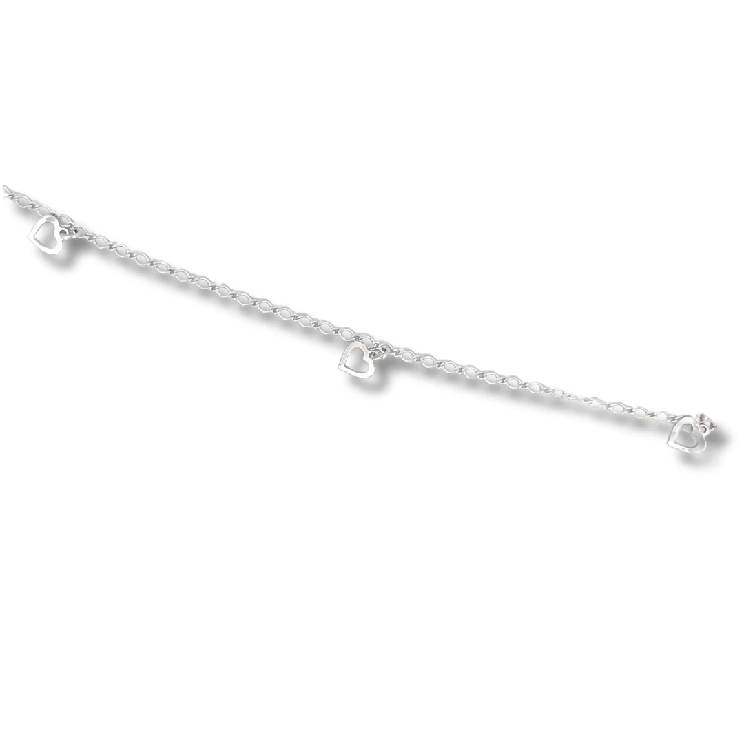 silver heart anklet