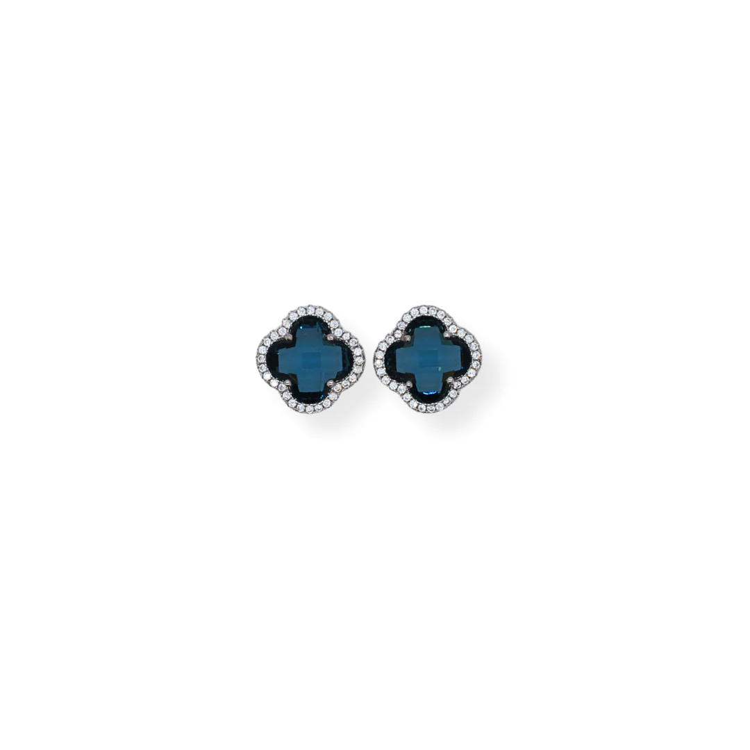 Silver teal necklace and earring set - Image 2